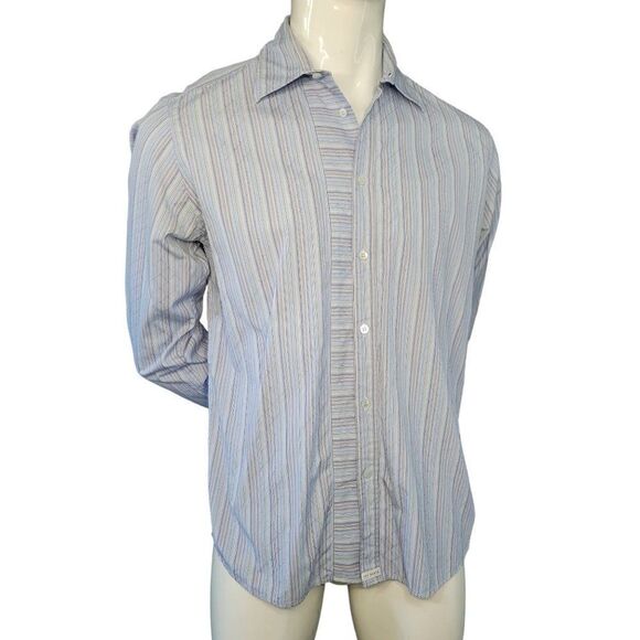 Ted Baker Men's Textured  Striped Shirt (Size 4) - Picture 1 of 7